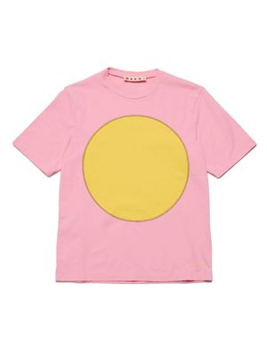 Marni Kids t-shirt en jersey à empiècement circulaire - Rose