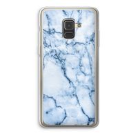 Blauw marmer: Samsung Galaxy A8 (2018) Transparant Hoesje