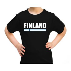 Finland supporter t-shirt zwart voor kids