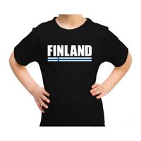 Finland supporter t-shirt zwart voor kids - thumbnail