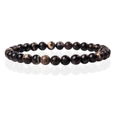 6mm Memphis Natuursteen Armband - Imperial Jasper