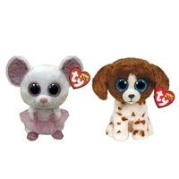 Ty - Knuffel - Beanie Boo's - Nina Mouse & Muddles Dog - thumbnail