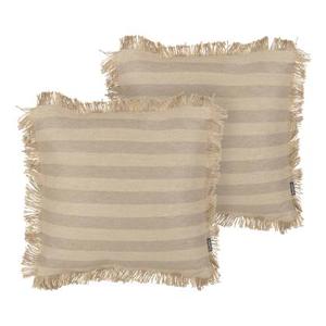 Beliani - CIRSIUM - Sierkussen set van 2 - Beige - 45 x 45 cm - Jute