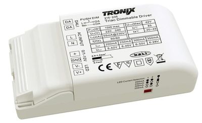 LED driver 200-350Ma 10W DALI, Push en Triac, als 0/1-10V 215-205 Tronix multi dimbaar