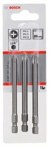 Bosch Accessoires 3-delige bitset Extra Hard PH1; PH2; PH3; 89 mm 3st - 2607001757