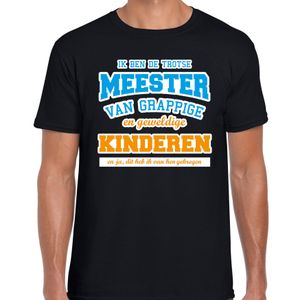 Ik ben de trotse meester cadeau t-shirt zwart voor heren