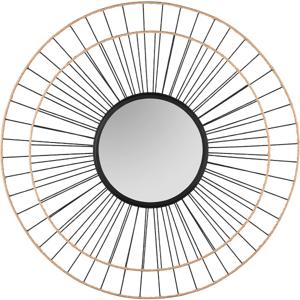 Spiegel - Trion Sterie - Decoratieve Spiegel - Rond - 80cm - Zwart - Metaal