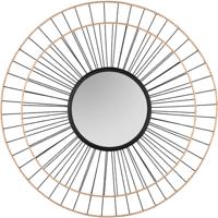 Spiegel - Trion Sterie - Decoratieve Spiegel - Rond - 80cm - Zwart - Metaal