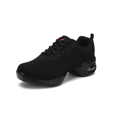 Zachte bodem mesh ademend moderne dansschoenen heightening schoenen voor vrouwen schoenmaat: 42 (876 zwart)