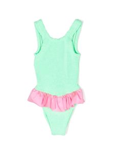 Hunza G Kids maillot de bain Duo Denise à effet froissé - Vert