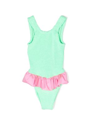 Hunza G Kids maillot de bain Duo Denise à effet froissé - Vert