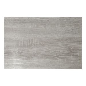 Rechthoekige placemat hout print grijs PVC 45 x 30 cm