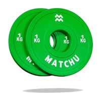 Matchu Sports Fractional plate 1 kg - 2 stuks - Groen - Rubber - thumbnail