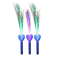 Licht toverstaf - 3x - blauw - magische LED verlichting - fiberstick hartvormig