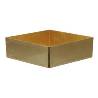Tafel dienblad/plateau/tray - goud - 20 x 20 cm - kunststof - vierkant - thumbnail