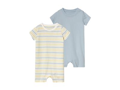 lupilu Baby jongens pyjama kort (Wit/blauw, 50/56)