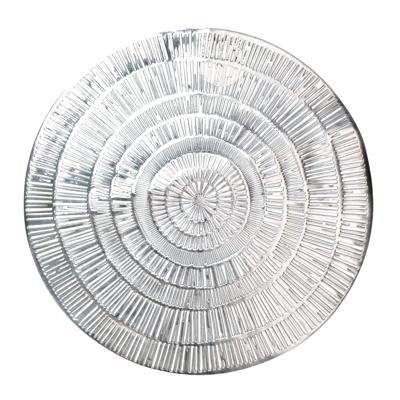 Krist+ Placemat - metallic zilver - rond - D38 cm - kunststof - Voor o.a. Kerstmis/Bruiloft/Feest