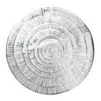 Krist+ Placemat - metallic zilver - rond - D38 cm - kunststof - Voor o.a. Kerstmis/Bruiloft/Feest