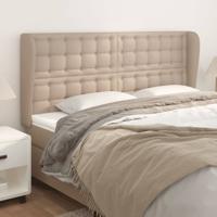 Hoofdbord met randen 203x23x118/128cm kunstleer cappuccinokleur