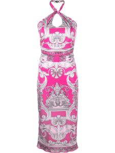 Versace robe mi-longue à imprimé Barocco - Rose