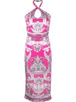 Versace robe Silver mi-longue à imprimé baroque - Rose - thumbnail