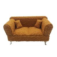Juwelenkistje Versa Mosterd Polyester Metaal Spiegel Hout MDF 9,5 X 12,5 X 23,5 CM Sofa
