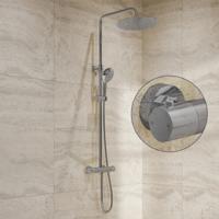 Regendouche set SaniClear Evolution Curved | Opbouw | 30 cm | Mengkraan | Incl.Handdoucheset | Chroom