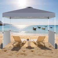 Pop-up Gazebo 3x3 Meter 3 Verstelbare Hoogtes Intrekbaar Gazebo Met 8 Vloerpinnen en 4 Windschermtouwen