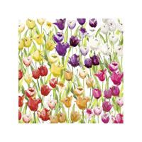Ihr tafel servetten - 20x stuks - Gekleurde tulpen - 3 laags - 33 x 33 cm - Voorjaar/Lente thema