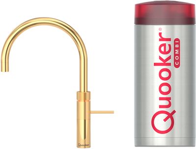 Quooker Fusion round met COMBI+ boiler 3-in-1 kokend water kraan Goud Goud