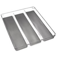 Secret de Gourmet Bestekbak Tidy - 3-vaks - organizer - grijs - kunststof - 40 x 32 cm