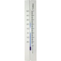 Thermometer binnen - beukenhout - 20 cm - wit - thumbnail