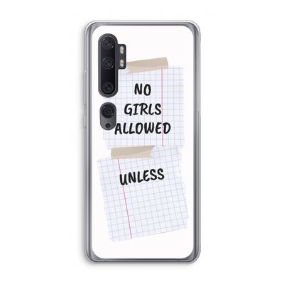 No Girls Allowed Unless: Xiaomi Mi Note 10 Transparant Hoesje