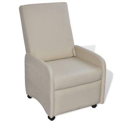 Fauteuil inklapbaar kunstleer crme