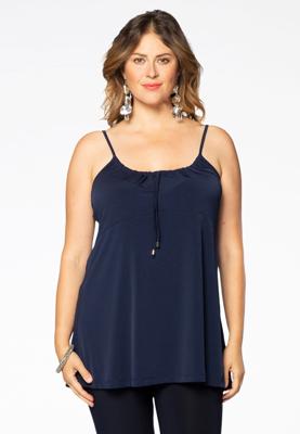 Yoek Singlet flare spaghetti | Blauw | Maat 46/48