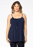Yoek Singlet flare spaghetti | Blauw | Maat 38/40