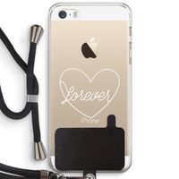 Forever heart pastel: iPhone 5 / 5S / SE Transparant Hoesje met koord