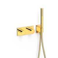 Douchekraan Tres B-System | Inbouw | Thermostaatkraan | Excl.Inbouwdeel | 2-weg | Rechthoek | 24k Goud glans