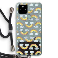 Regenboog: Pixel 5 Transparant Hoesje met koord