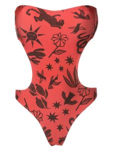 Lygia & Nanny maillot de bain Taylor imprimé à découpes - Marron