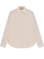 Gucci washed striped long-sleeve shirt - Tons neutres