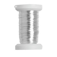Zilver metallic bind draad/koord van 0,4 mm dikte 40 meter   -