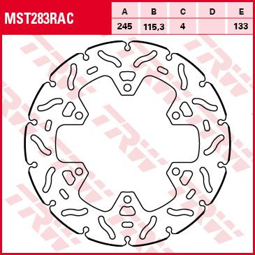 TRW Remschijf, remschijven voor de moto, MST283RAC