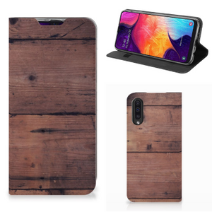 Samsung Galaxy A50 Book Wallet Case Old Wood