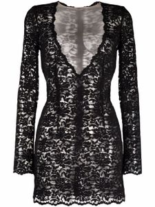 Dolce & Gabbana robe courte en dentelle - Noir