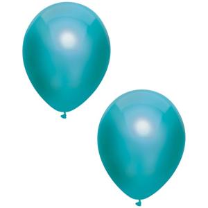 Feest ballonnen - metallic petrol - 10x stuks - 30 cm - verjaardag versiering