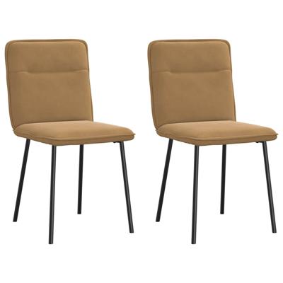 Eetkamerstoelen 2 st fluweel bruin