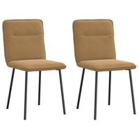 Eetkamerstoelen 2 st fluweel bruin