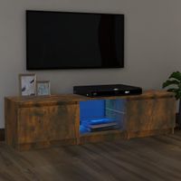 Tv-meubel LED-verlichting 140x40x35,5 cm gerookt eikenkleurig - thumbnail
