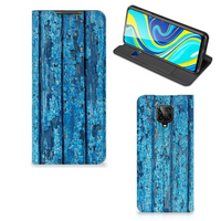 Xiaomi Redmi Note 9 Pro | 9S Book Wallet Case Wood Blue - thumbnail
